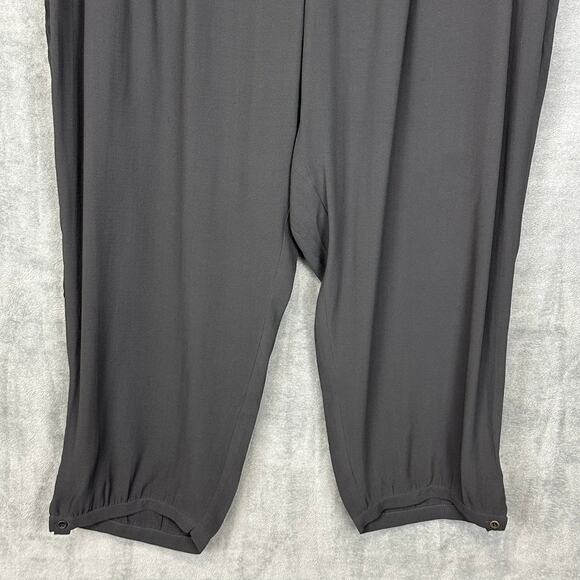 Eileen Fisher Pants Womens Extra Large Gray 100% Silk Crop Neutral Minimalist - Picture 4 of 15